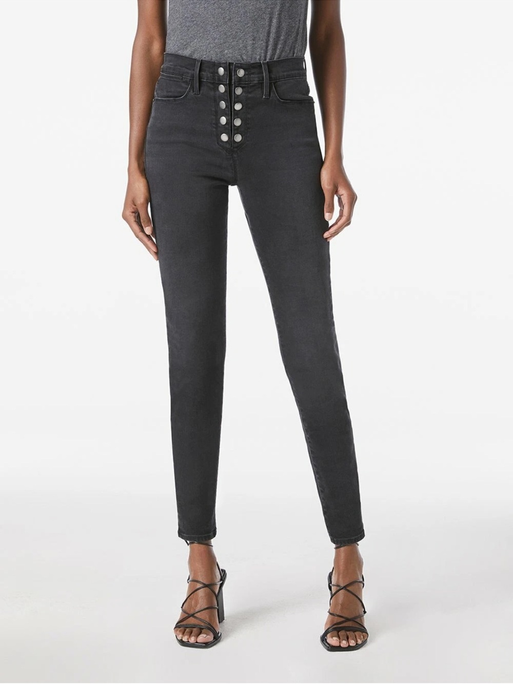 Frame Denim Le High Ankle Skinny Snap Fly Jeans
